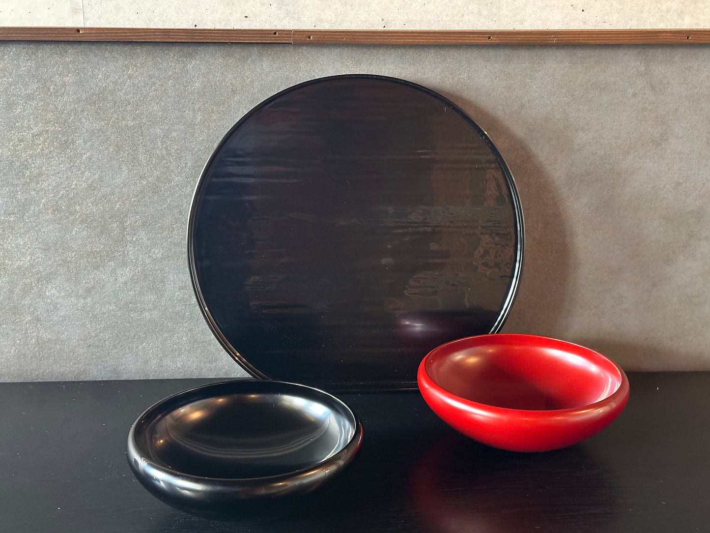 漆器 中皿(黒)(古代鉄鉢) (商品12番の色違い)