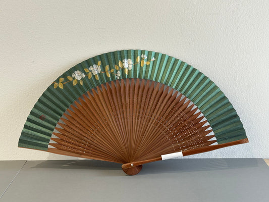京扇子　椿　（婦人45間丁玉虫）